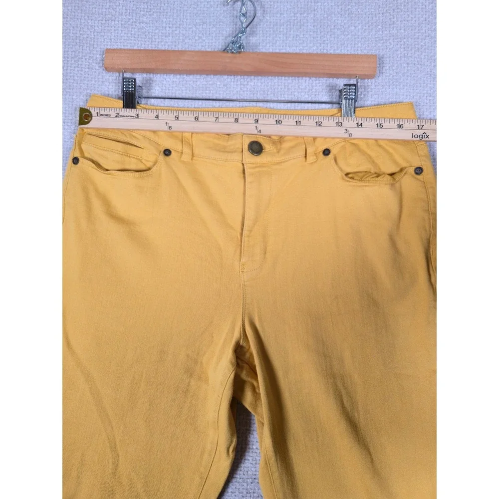 Coldwater Creek Womens Mustard‎ Yellow Capri Pants Size 14 Stretch